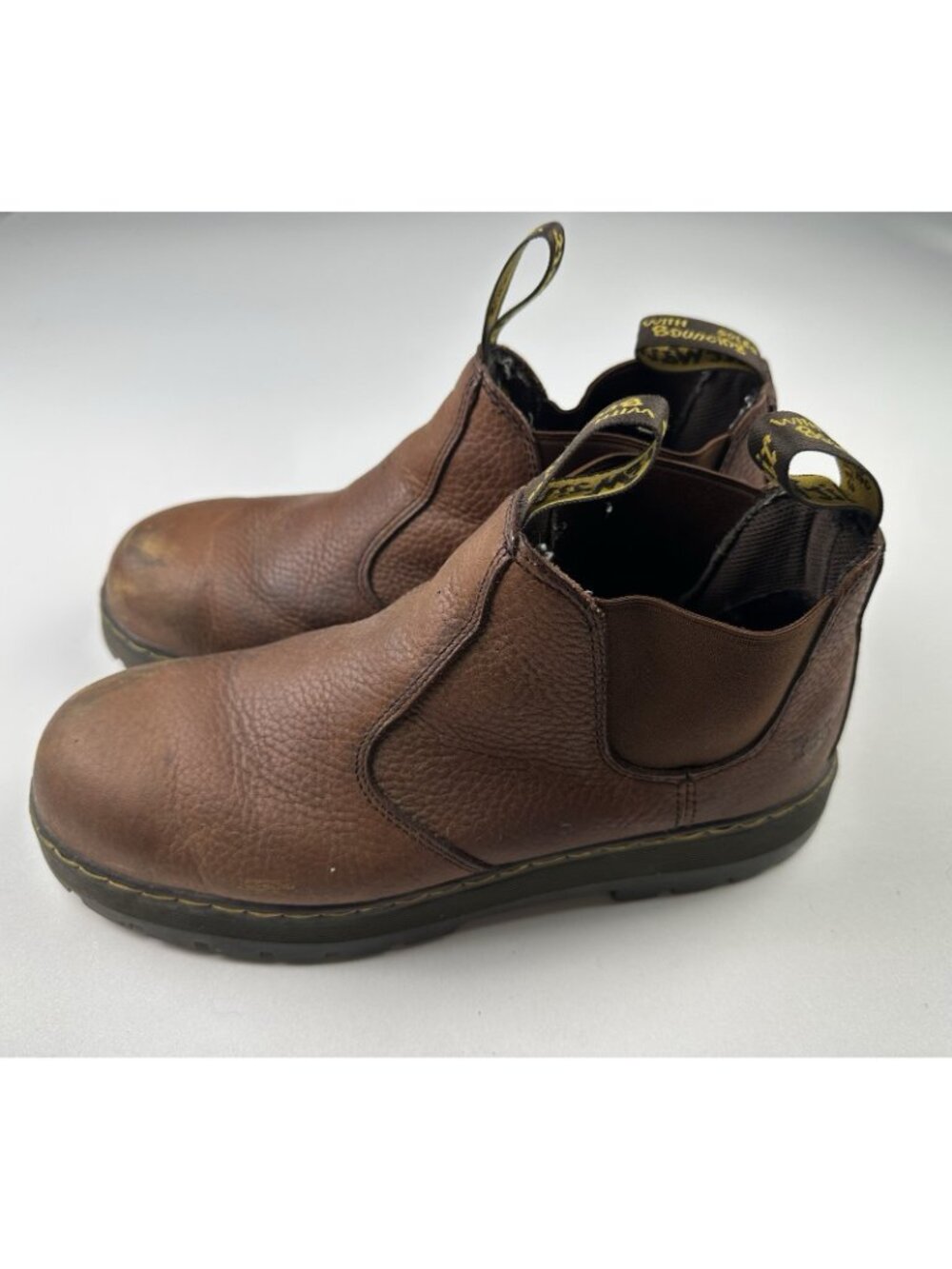 Dr. Martens Industrial Brown Leather Steel Toe Chelsea Work Boots Mens 12 M - Picture 8 of 10
